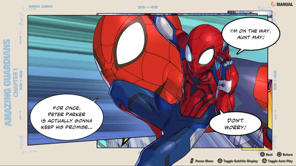 Marvel Tokon Fighting Souls Spider-Man manga panel scene