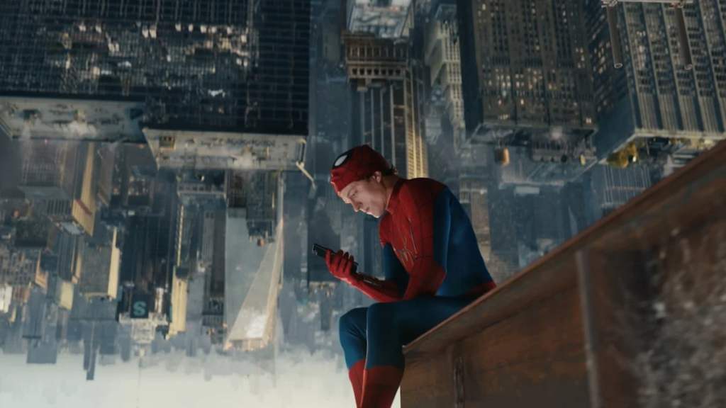 Tom Holland in Spider-Man: Brand New Day hanging upside down