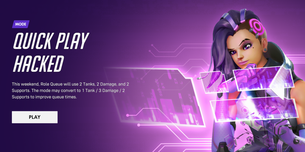 OW Quick Play Hacked Dynamic 6v6 queue