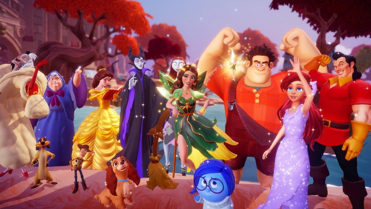 A large group of villagers gathered together in disney dreamlight valley