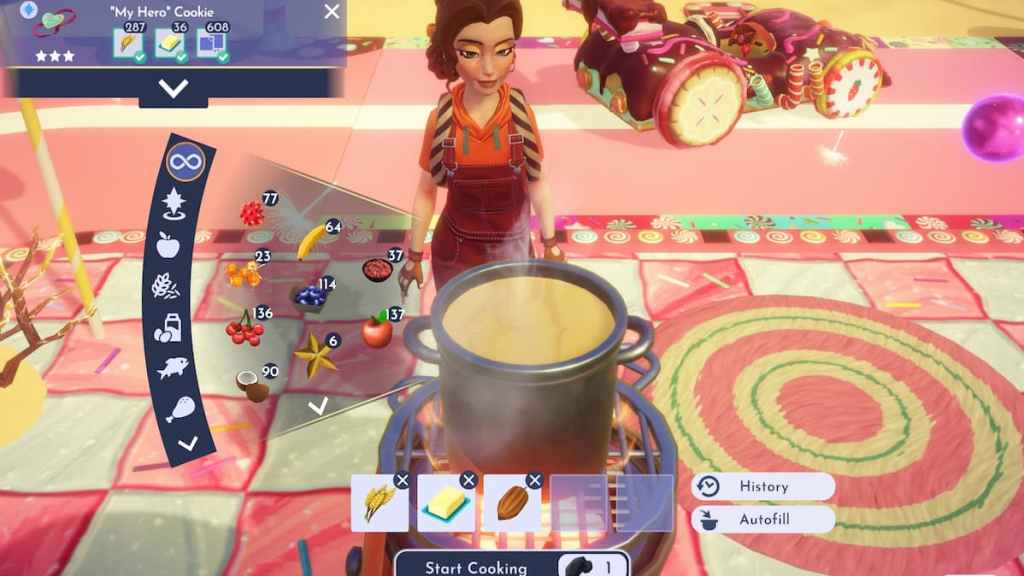 Making my hero cookie in disney dreamlight valley