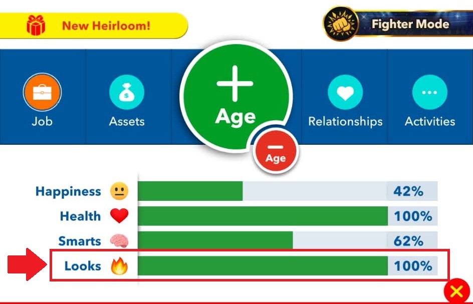 100 percent looks in bitlife