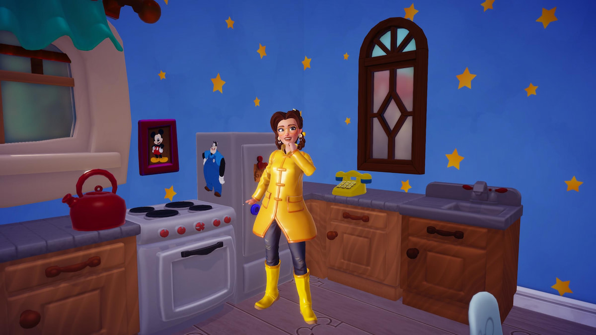 Standing by pete motif on mickey fridge in disney dreamlight valley