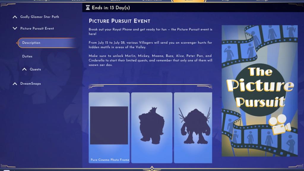 Picture Pursuit event in Disney Dreamlight Valley
