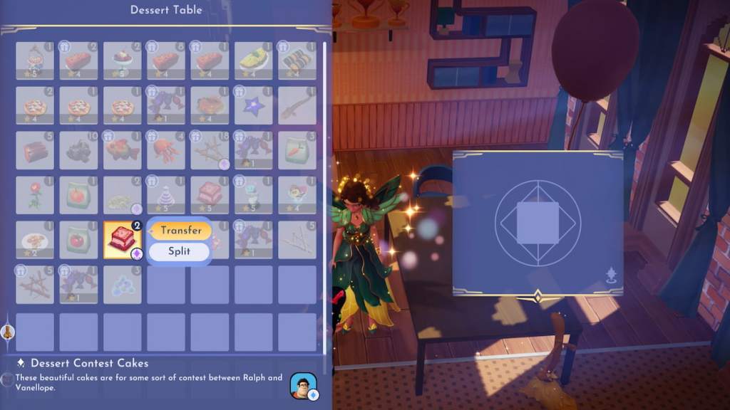 Placing dessert cakes in Disney Dreamlight Valley