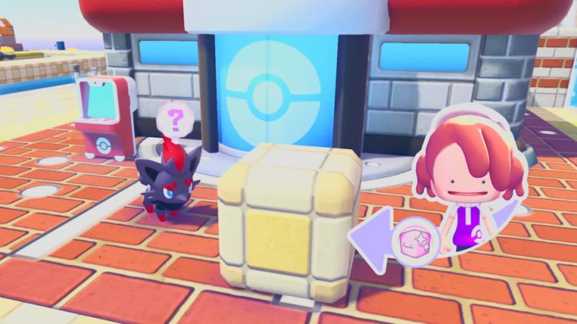 Ditto playing Hide-and-Sneak in Pokopia
