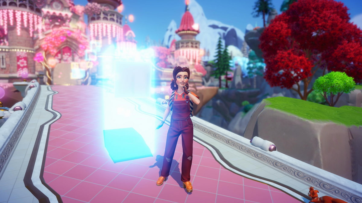 Standing by glitchy arcade machine in disney dreamlight valley