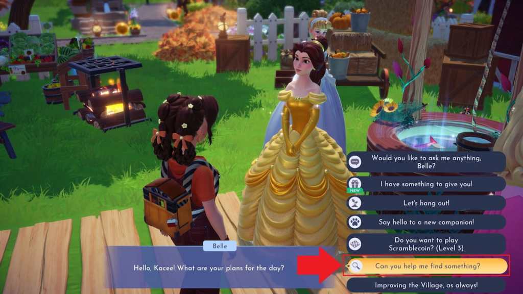 Send villager to collect option marked in disney dreamlight valley