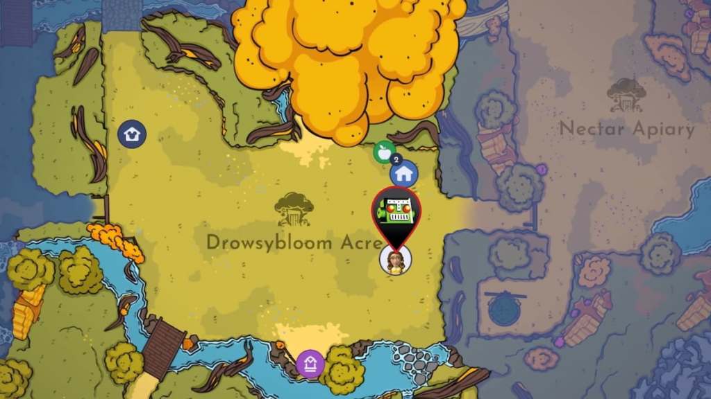 Shopping list location marked on map in disney dreamlight valley
