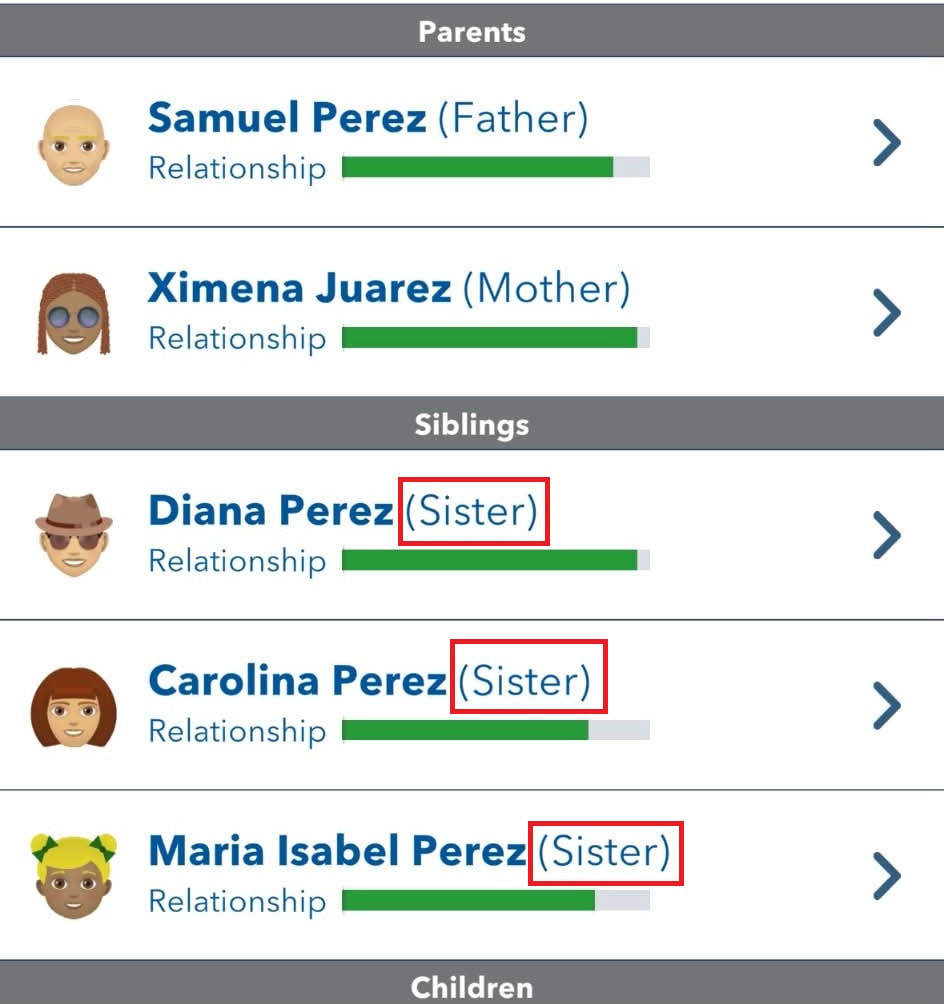 Sisters marked in bitlife
