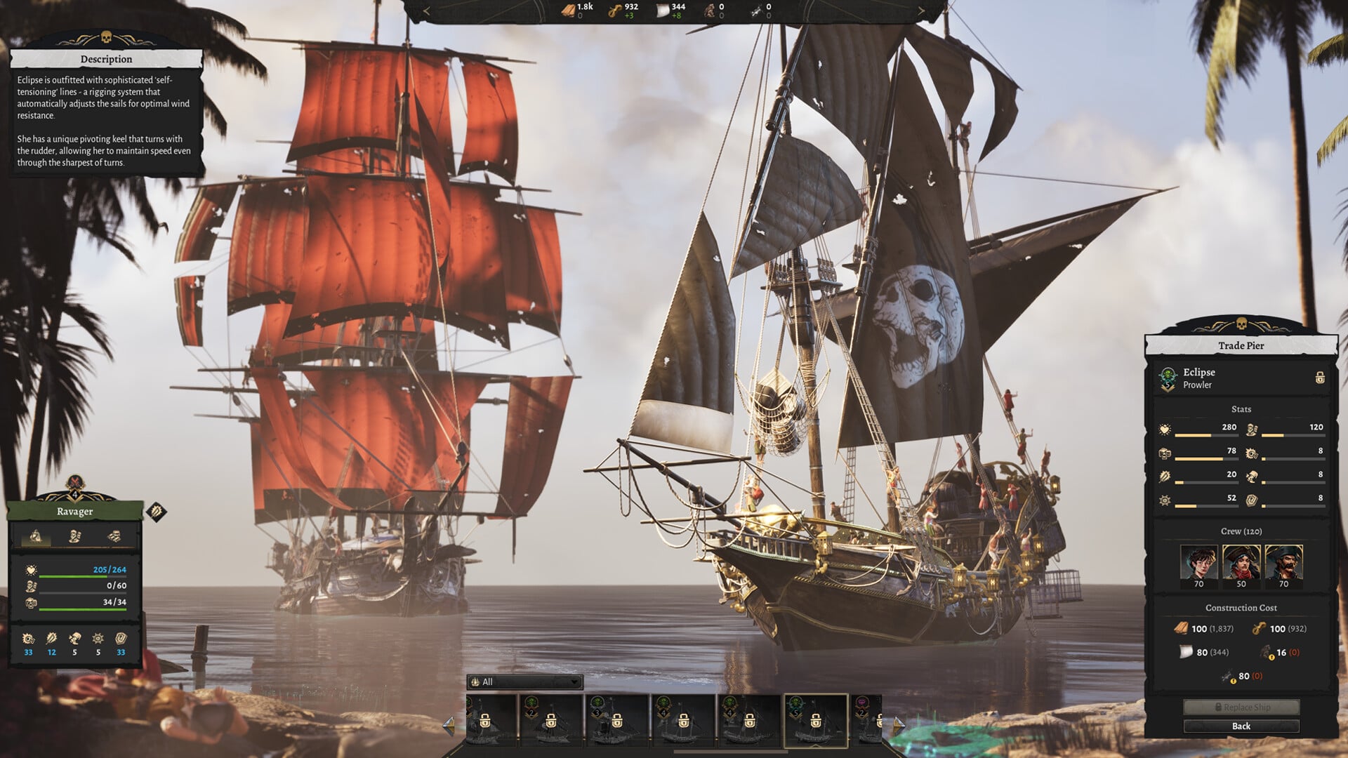 Managing your ship in Corsair Cove
