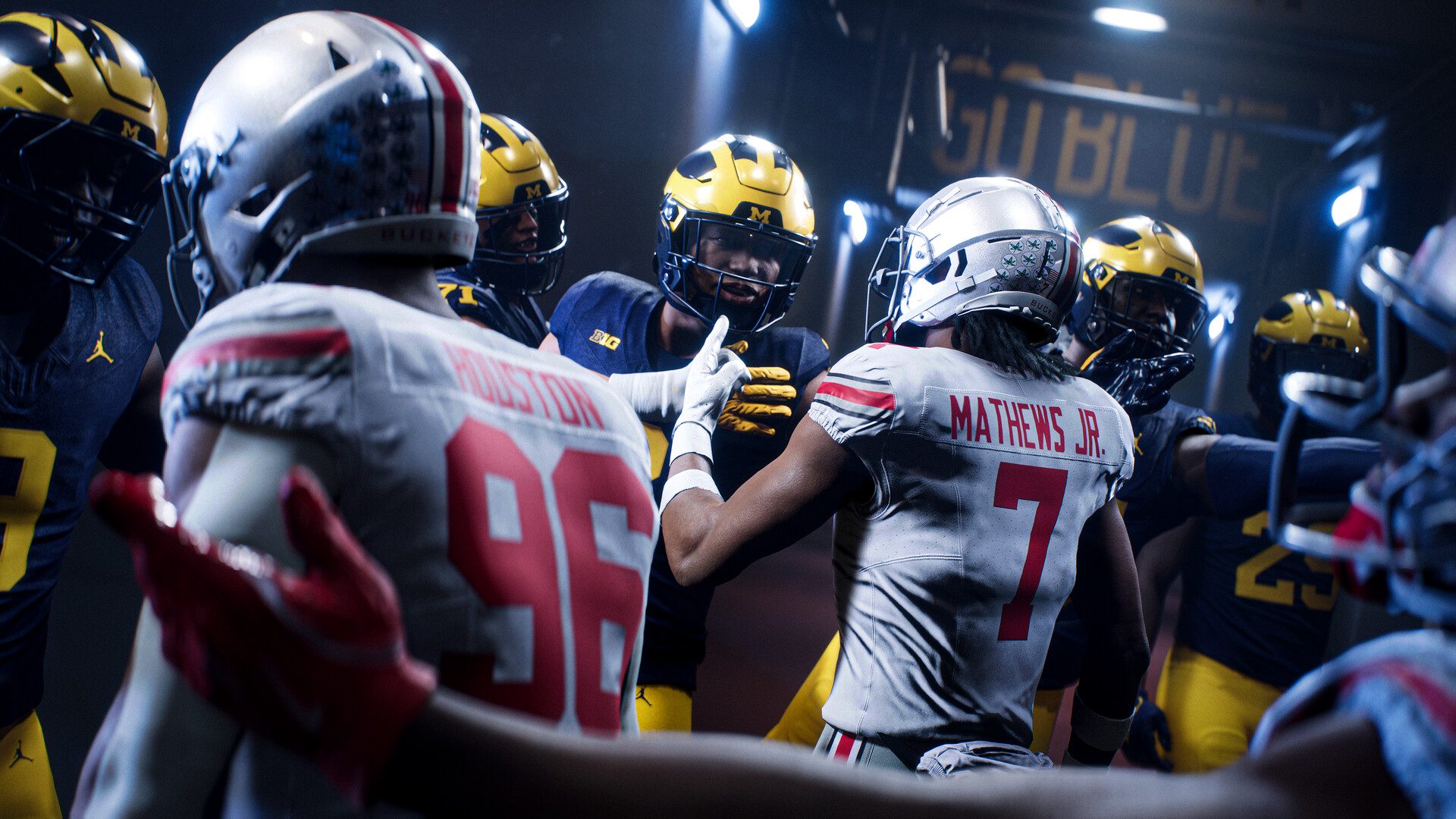 Players fighting it out in College Football 27