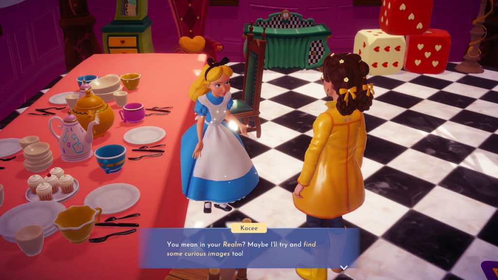 Talking to Alice in disney dreamlight valley