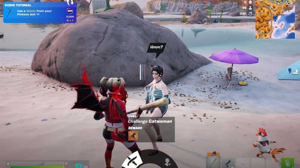 Talking to catwoman in fortnite