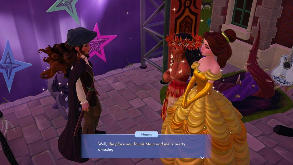 Talking to Moana in disney dreamlight valley