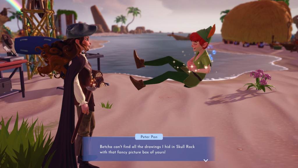 Talking to peter pan in Disney Dreamlight Valley
