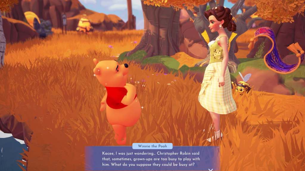Talking to winnie the pooh in disney dreamlight valley
