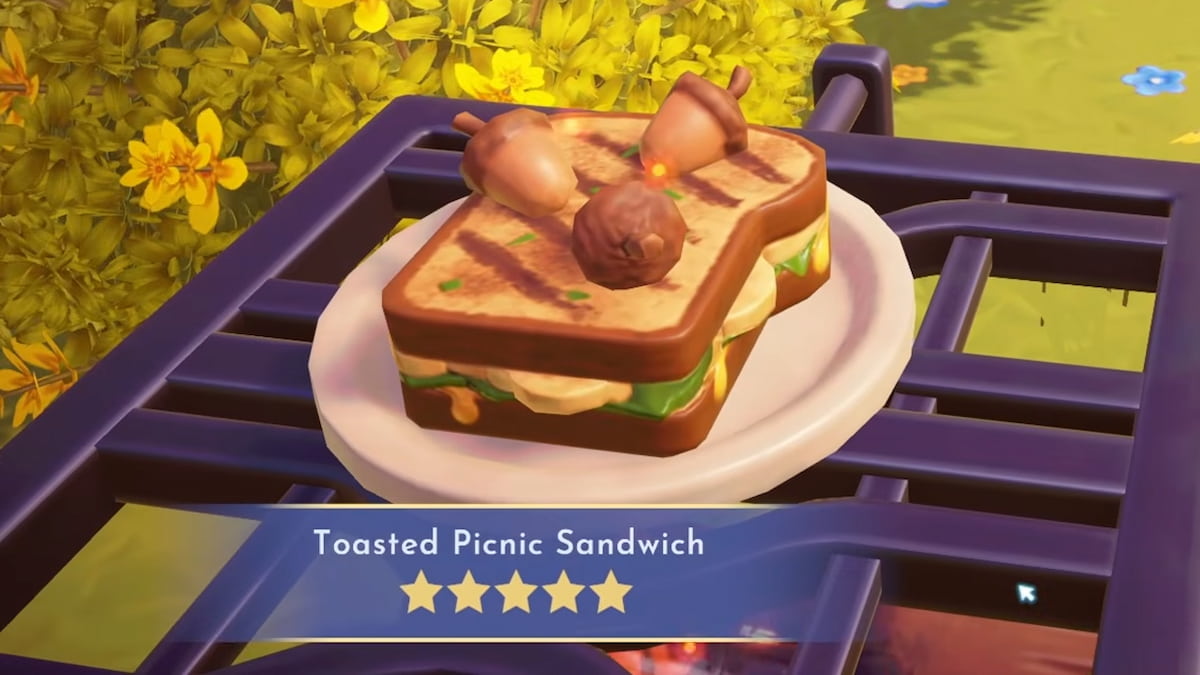 How to make Toasted Picnic Sandwich in Disney Dreamlight Valley Honeyglow Woods