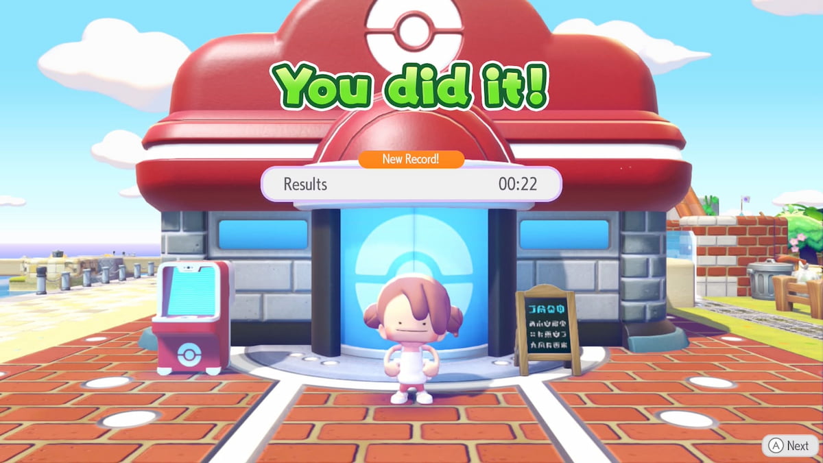 Ditto standing proudly after winning hide-and-sneak in pokopia