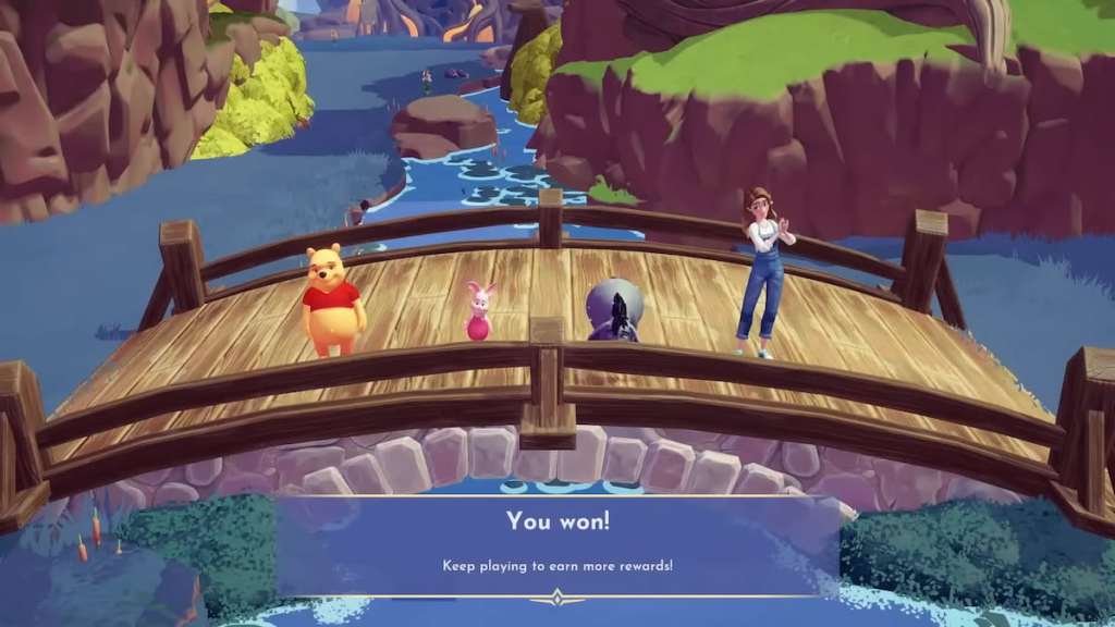 Winning in pooh bear sticks in disney dreamlight valley