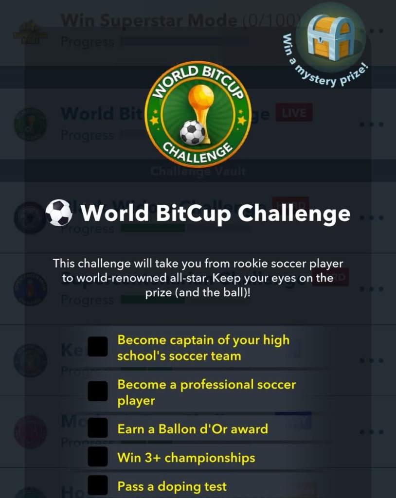 World bitcup challenge goals in bitlife