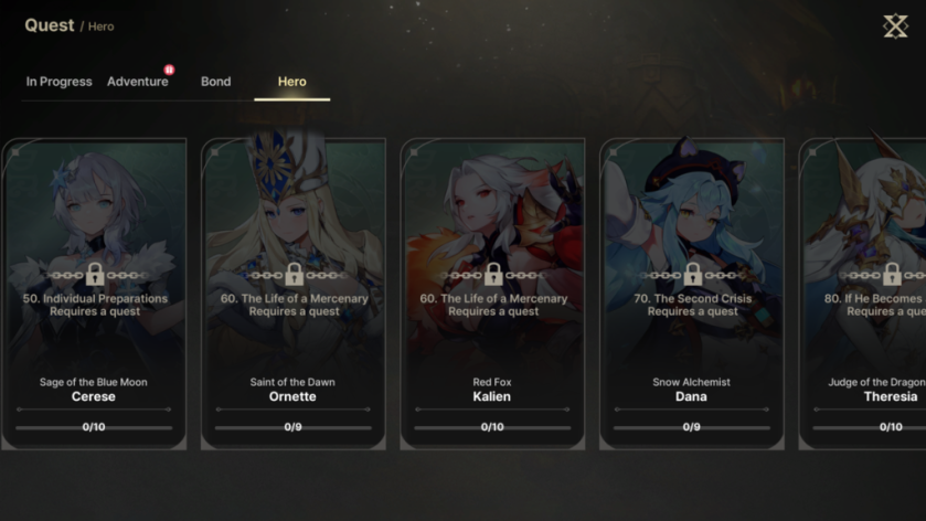 Hero quests in DragonSword: Awakening
