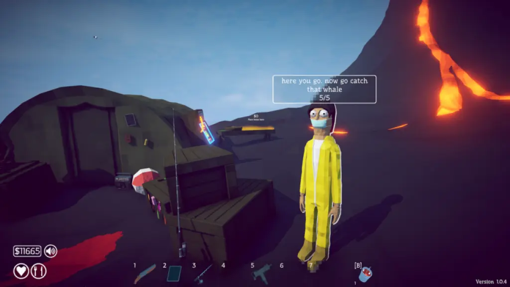 NPC in yellow hazmat in How to Fish