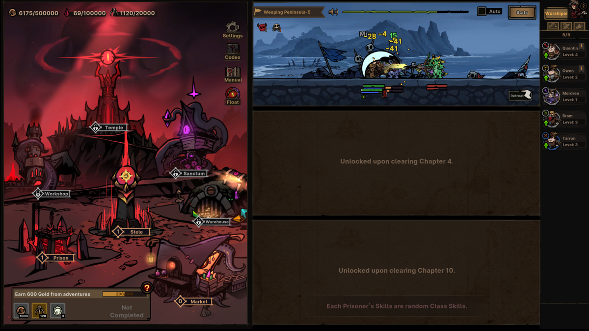 A fight in Path of Idle: Old Golds Rising