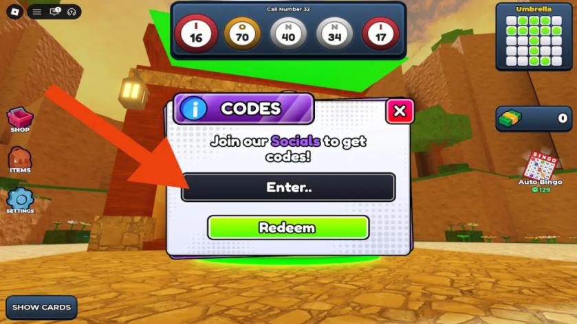 50 player bingo how to redeem codes