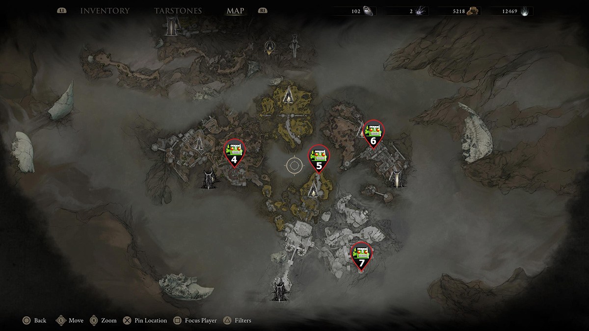 The location of the remaining sidearms in Mortal Shell 2.