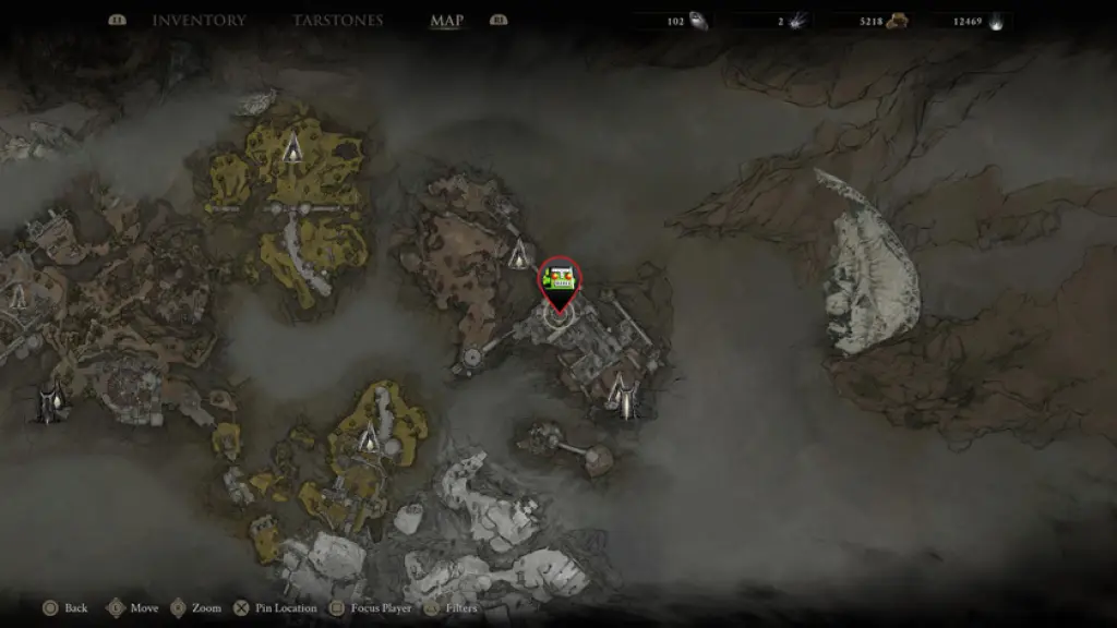 The location of the Cursed Child sidearm in Mortal Shell 2.