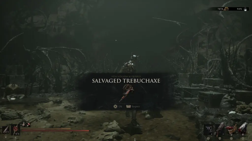 The Salvaged Trebuchaxe, as seen in Mortal Shell 2.
