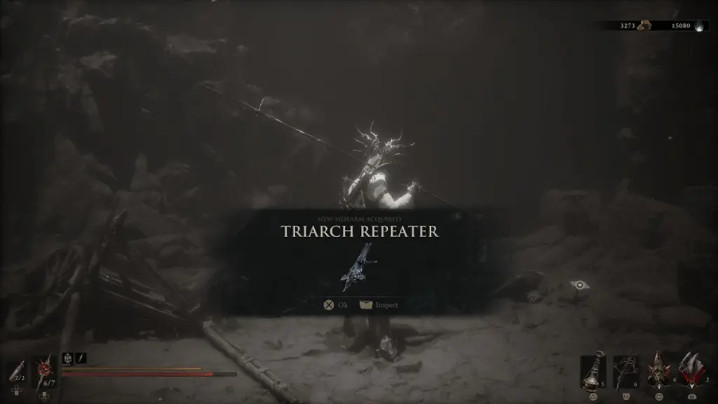 The Harbinger finds the Triarch Repeater in Mortal Shell 2.