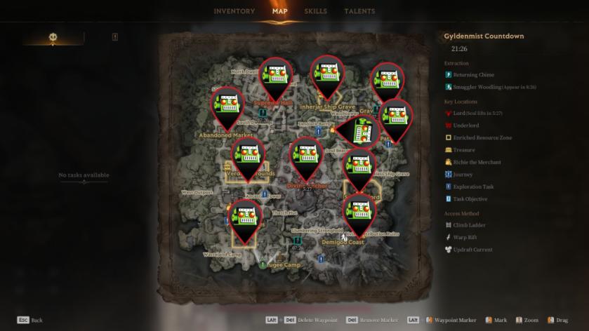 Hallowgrove map in Mistfall Hunter