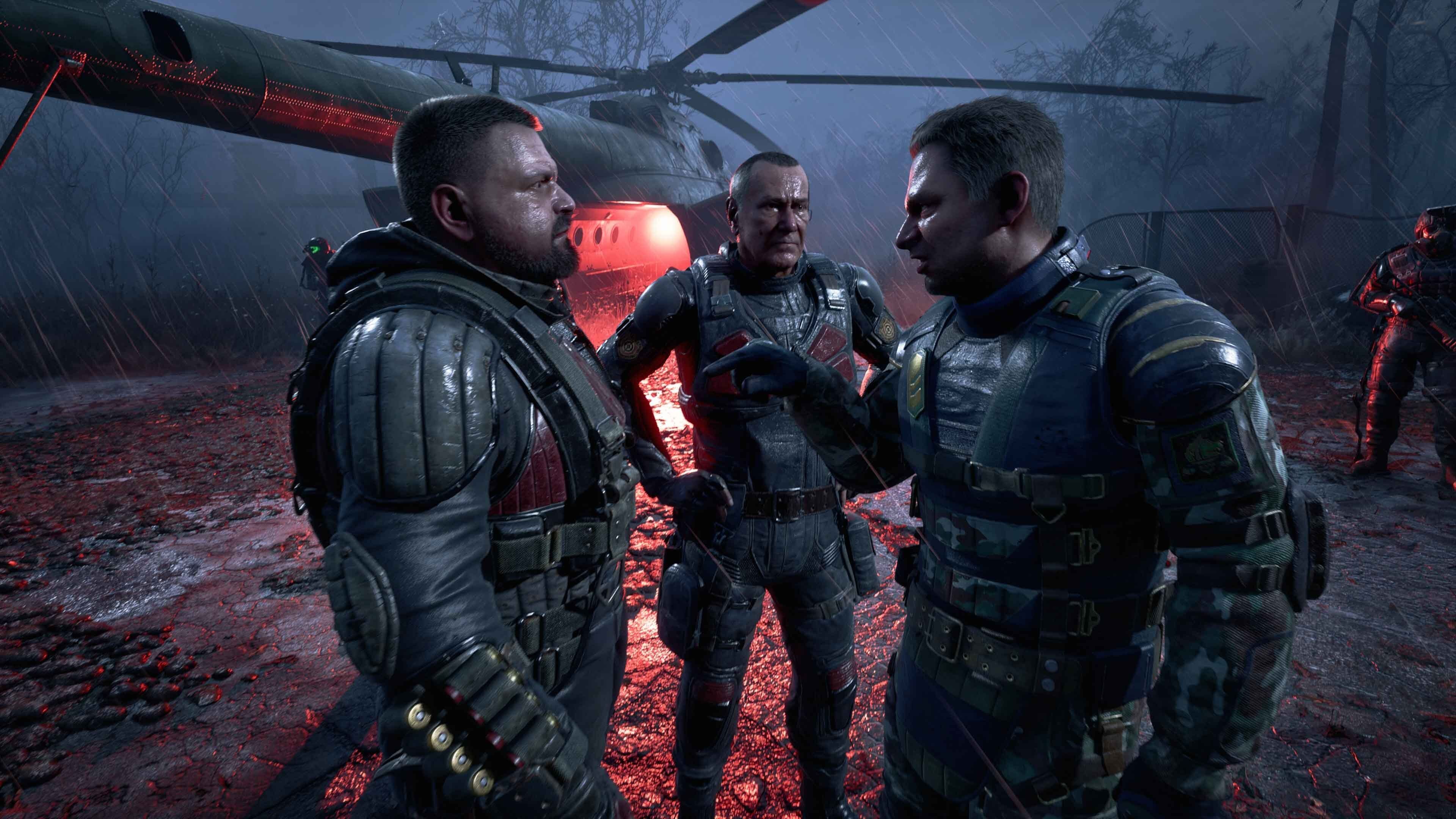 Soldiers arguing between themselves in STALKER 2
