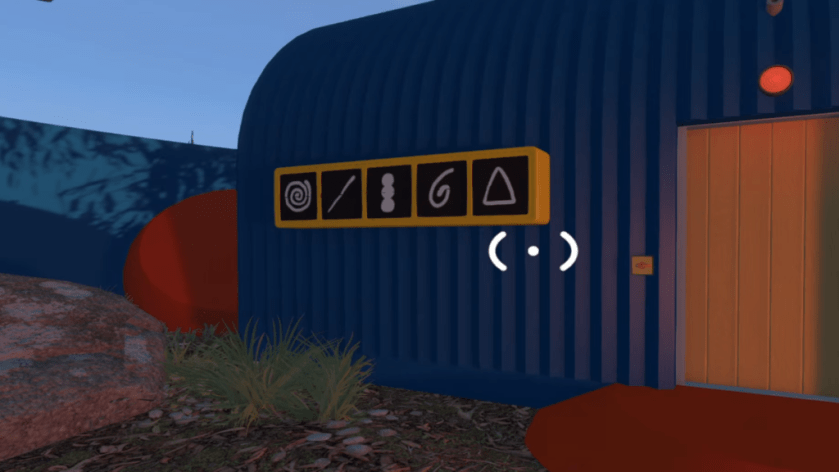 Code outside the room of the color tiles