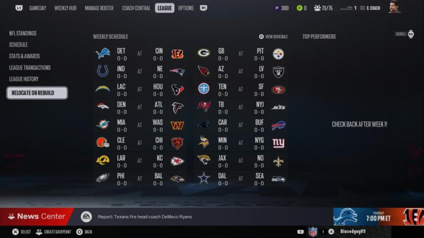 Option to relocate your team in Madden NFL 27