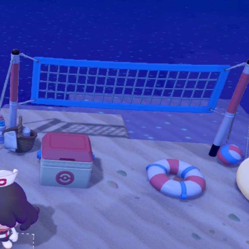 Beach volleyball net in pokopia