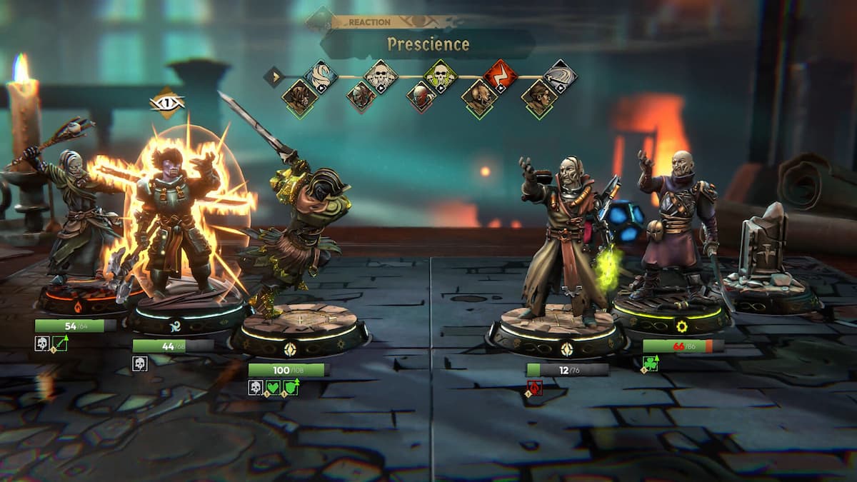 Combat scene in Champions Tactics.