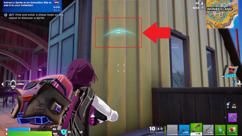 Cheat Code glow marked in Fortnite