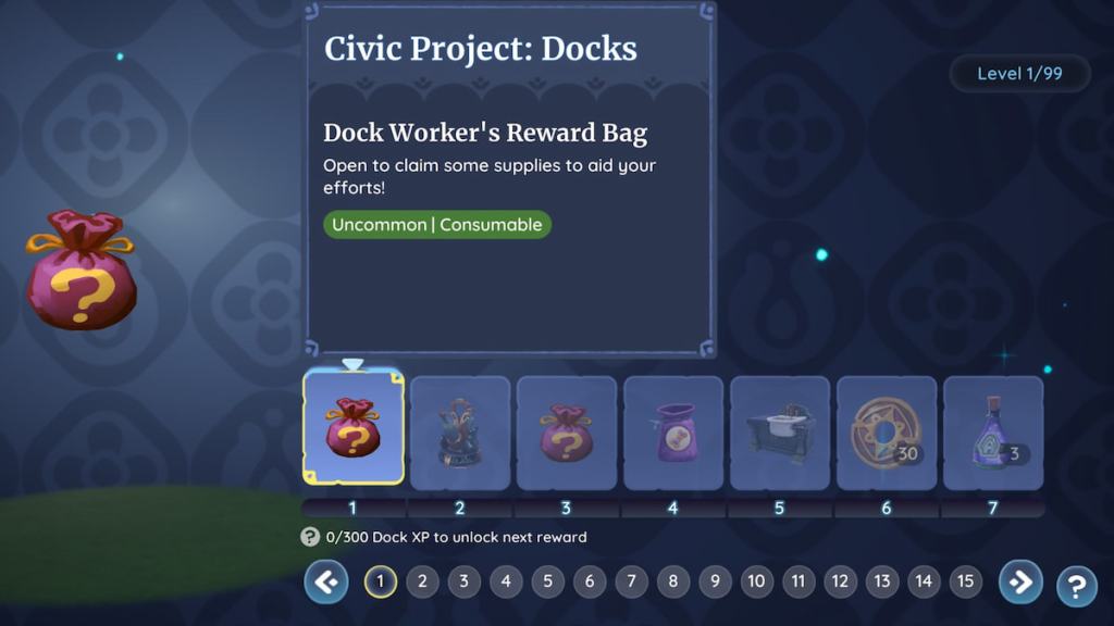 Civic Project: Docks rewards in Palia