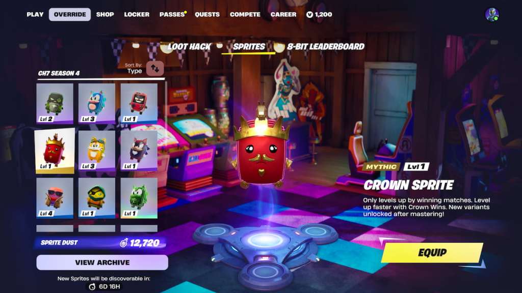 Crown Sprite in lobby in Fortnite