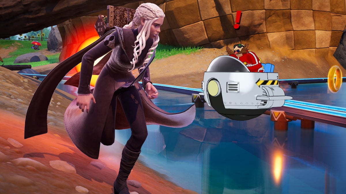 Dany running by Dr. Eggman boss in fortnite