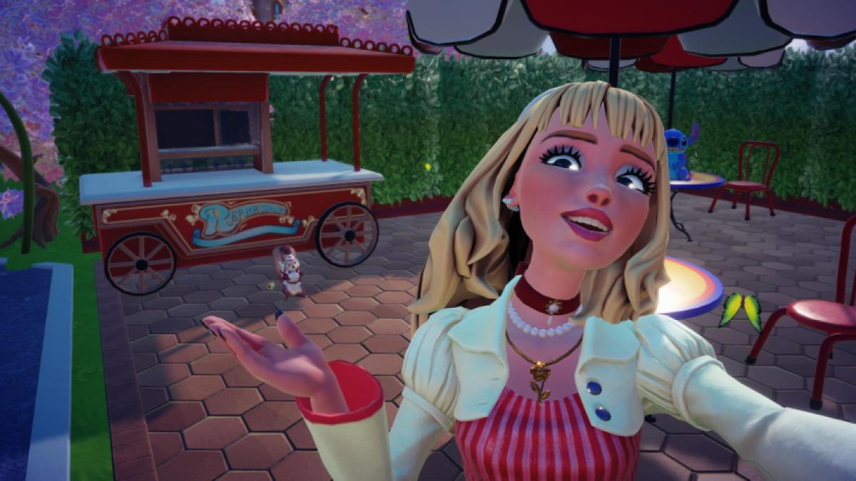 Taking picture with squirrel in disney dreamlight valley