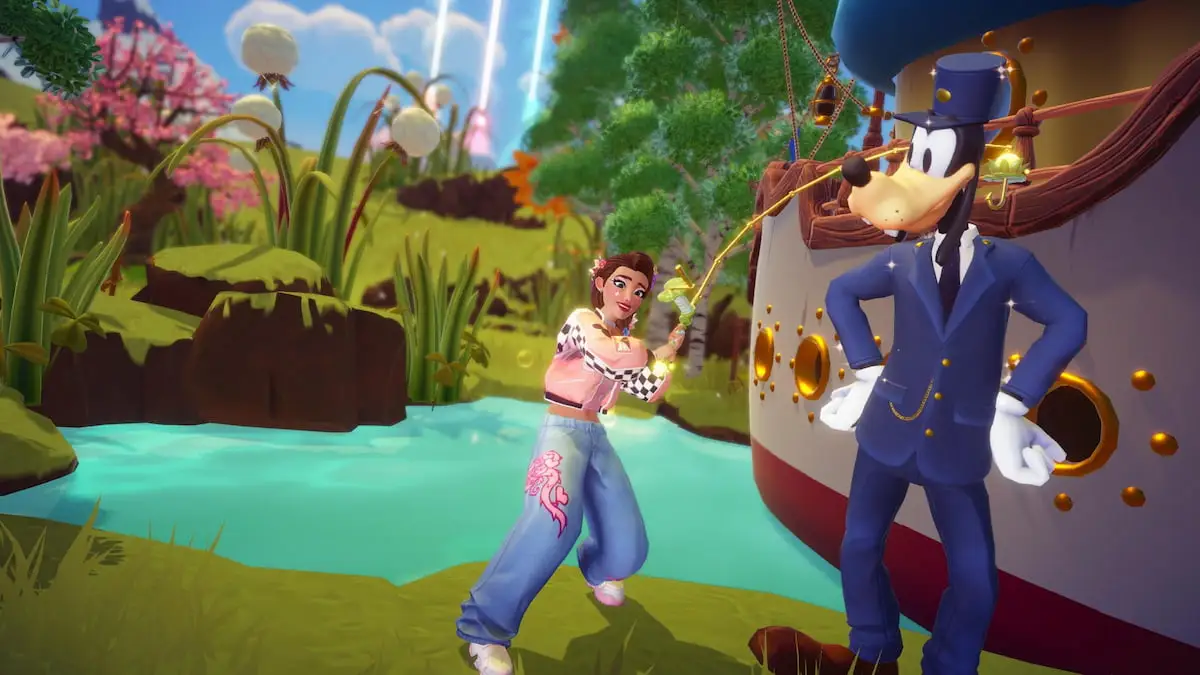 Fishing by goofy in disney dreamlight valley