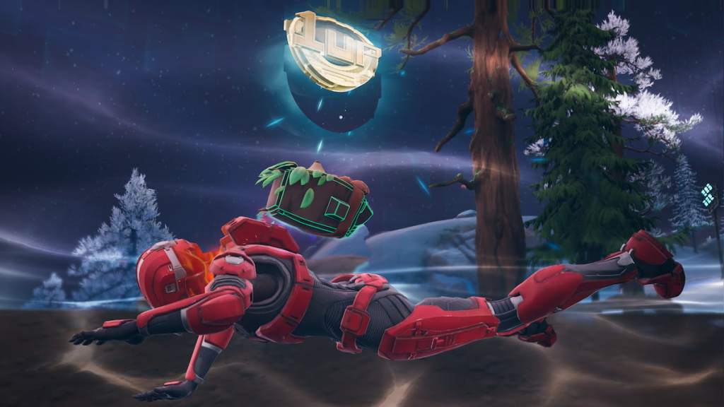 Floating in water with 1-Up Token in fortnite