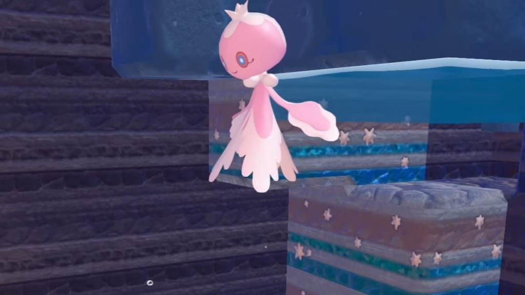 Frillish floating in pokopia
