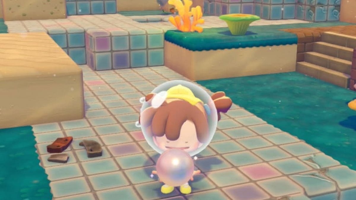 Holding a shiny pearl in pokopia