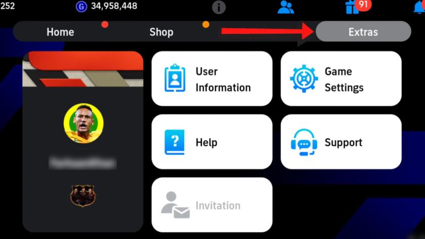 How to redeem eFootball codes step 1