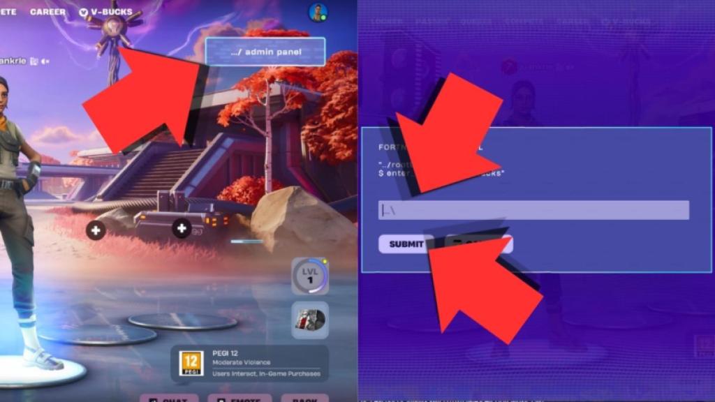 Instructions on how to redeem Fortnite Admin Panel codes